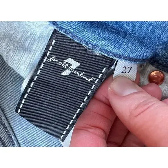 NWT $238 7 For All Mankind Alexa Trouser Jeans Size 27 Women’s Blue - Picture 4 of 12